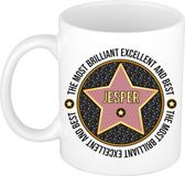 Bellatio Decorations Naam mok Jesper - wit - Most Brilliant - keramiek - 300 ml - collega beker - cadeau