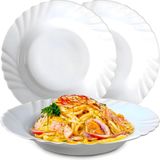 Opalen titanium wit assiettes pour 6 personnes - durable et élégant - micro-ondes et lave-vaisselle - service à dîner spécial 6 personnes