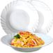 Opalen titanium wit assiettes pour 6 personnes - durable et élégant - micro-ondes et lave-vaisselle - service à dîner spécial 6 personnes