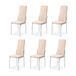 Somnia Descanso - Set van 6 gestoffeerde stoelen, beige, verchroomde poten, model LYA