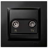 Televisiestekker, SIMON 10 Televisiestekker, zwart