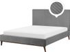 Beliani BAYONNE Tweepersoonsbed Grijs 180 x 200 cm Fluweel