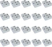 Emuca Lot van 4 meubelpoten Alumix 7, hoogte 45mm, Plastic, Metal-grijs gelakt