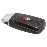 Audi 8W6071208B3Q0 Carbon sleutelhoes met S-logo alleen voor sleutel 4M0959754 8W0959754 8S0959754 met verchroomde sluiting