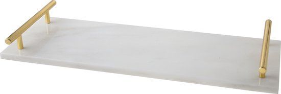 Cosy&Trendy Marmeren Dienblad met Gouden Handvaten - 40 x 14 cm - Grijs