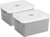 Sunware Opbergbox Sigma 32 liter - Lichtgrijs - Kunststof - 2 stuks