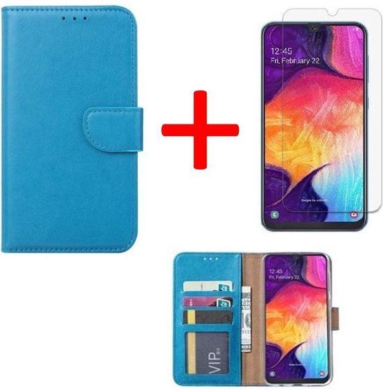 BixB iPhone 11 Case - Bookcase Turquoise + Tempered Glass Screenprotector - Holds 3 Cards