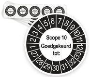 Merkloos / Sans marque Ricard Keuringsstickers SCIOS Scope 10 Goedgekeurd tot 2027 | 50 stuks, Ø 35 mm | Buiten Zwart