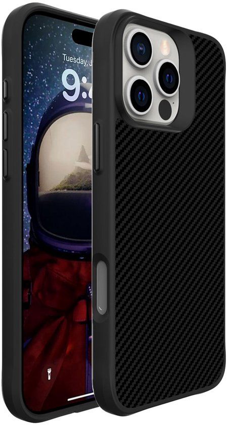 imoshion Hybrid Carbon Case - Zwart - Apple iPhone 16 Pro