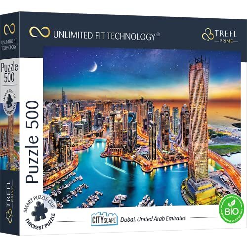 Trefl Prime - Puzzle UFT Cityscape: Dubai, United Arab Emirates - 500 Elementen - Dikste Karton, Dubai, Stadsgezicht, Moderne Puzzels, Creatief Vermaak voor Volwassenen en Kinderen vanaf 10 jaar