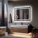 And Outdoormatch Miroir de salle de bain LED - Éclairé et grossissant - Commande tactile - 70x90 cm