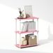Furinno Turn-N-Tube 3-Tier multifunctionele compacte boekenkast, roze/wit
