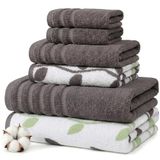 Pacific Coast Textiles 6 stuks garen geverfde handdoek biologische wijnstokken asgrijs, 6-delig