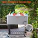 Glacière 80QT (75,7 litres), gris, exécution en acier, avec roues