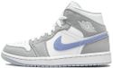 Nike Air Jordan 1 Mid, White/Aluminum-Wolf Grey, BQ6472 105, EUR 39