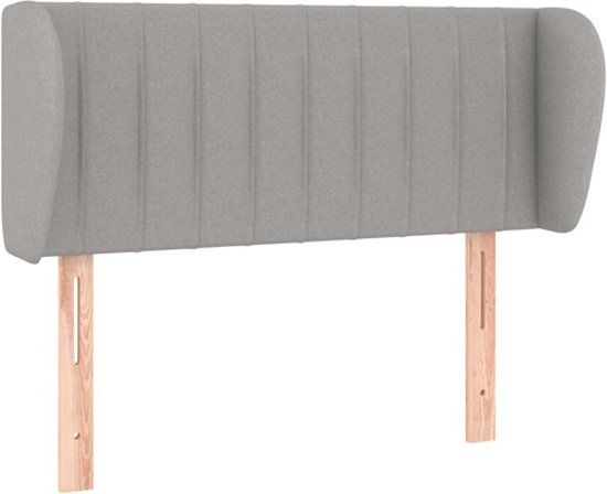 vidaXL Hoofdbord met randen 93x23x78/88 cm stof lichtgrijs