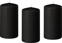Enlightening Candles Bougie cylindrique/bougie pilier - 8x - noir - D8 x H12 cm - 45 heures de combustion