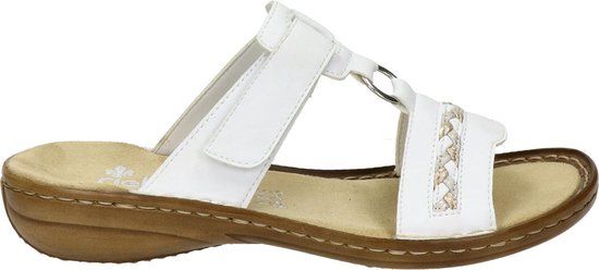 Rieker Dames Slippers & Muiltjes - Wit - Maat 38 - 60888-80