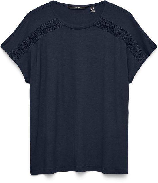 VERO MODA VMGINA SS O-NECK TOP JRS GA Dames Blouse M Navy Blazer