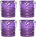 Decoris Citronella windlicht met kaars - 10x - paars - 20 branduren - citrusgeur