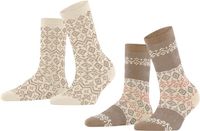 Esprit Fair Isle Sokken Dames 2-PACK 17377 0010 sortiment 35-38