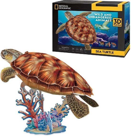 Cubic Fun National Geographic 3D Puzzel Zeeschildpad 31 Stukjes