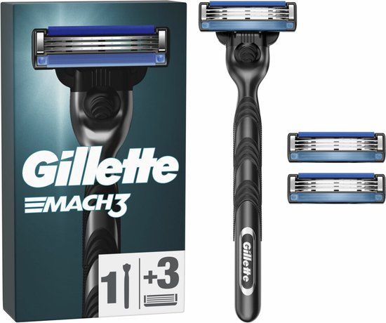 Gillette Mach3 Scheermes voor Mannen – 1 Handvat + 3 Scheermesjes