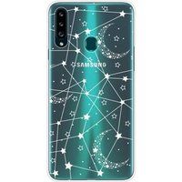 Samsung Galaxy A20s Lignes etoilees bedrukt siliconen hoesje