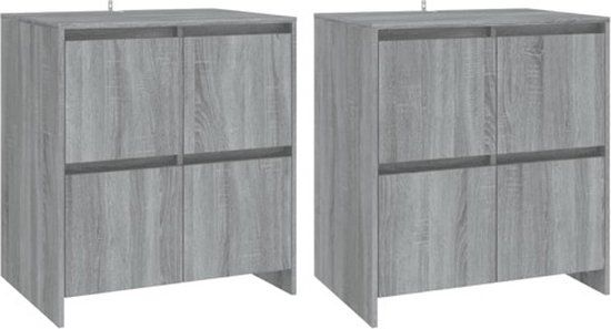 vidaXL Dressoir 70x41x75 cm Bewerkt Hout Grijs Sonoma Eikenkleur
