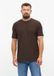 s.Oliver - T-shirt pour homme à structure côtelée, Manches courtes, Col rond, Coupe ajustée, Coton, Marron foncé, Taille L