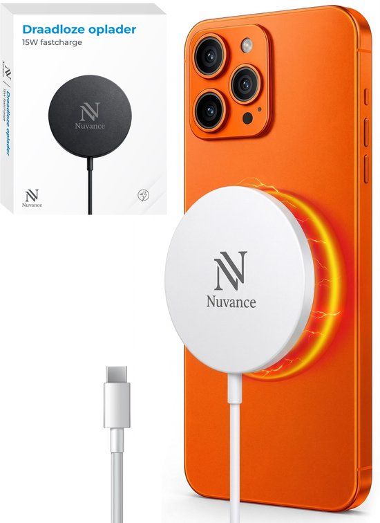Nuvance Draadloze Oplader 15W - Wit