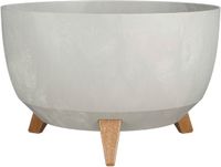 Mica Decorations Doppio Plantenbak op Poten - 20,5 x Ø40 cm - Grijs