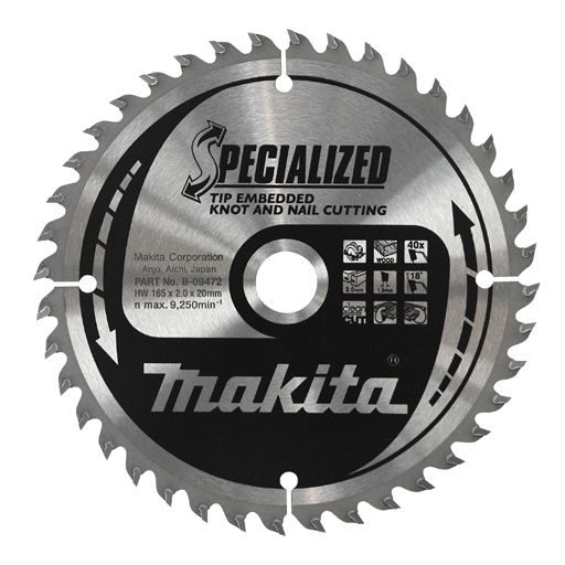 Makita B-09438 Cirkelzaagblad - Hout - 0088381337472