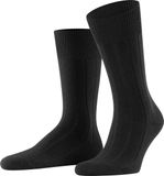 FALKE Lhasa Rib eenkleurig wol kasjmier sokken heren zwart - maat 47-50