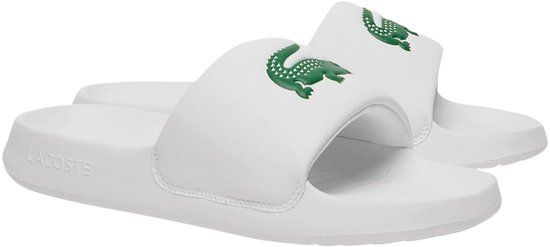 Lacoste SERVE SLIDE 1.0 - Heren Slippers - Wit - Groen - Maat 40.5 - Rubber