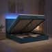 Prolenta Maison Exclusive Lit Ottoman avec matelas et éclairage LED, bleu foncé, 140 x 200 cm, revêtement en velours