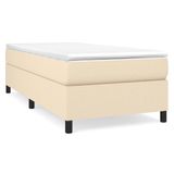 VidaXL Boxspring met matras stof crèmekleurig 90x190 cm