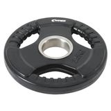 Rubber gecoate gietijzeren halterschijven gymplaten Olympische Barbell 50 mm Hole Tri Grip Plate 2,5 tot 20 kg (5, 1 schijf)