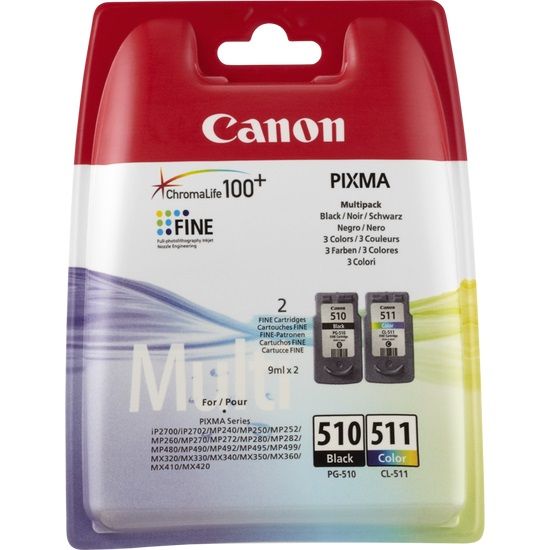 Canon PG-510 / CL-511 - Multipack - Original - Black, Cyan, Magenta, Yellow - 2 Pack
