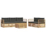 vidaXL - Buiten - bank - set - 6 - st - Wit - en - antracietkleurig