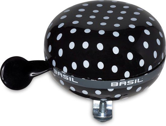 Basil Big Bell Polkadot Fietsbel - Zwart / Wit - 80 mm