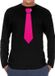 Bellatio Decorations Shoppartners Bv Stropdas fuchsia roze long sleeve t-shirt zwart voor heren