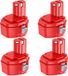 StarTech Makita Accu voor Makita 14,4 V - Vervangende accu PA14 1420 1434 - Ni-MH 5000 mAh - Accu voor gereedschap - Set van 4