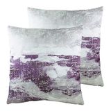 Evans Litchfield Landschap Twin Pack Polyester Gevulde Kussens, Staal/Paars, 43 x 43cm