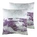 Evans Litchfield Landschap Twin Pack Polyester Gevulde Kussens, Staal/Paars, 43 x 43cm