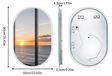 Miroir LED ovale pour salle de bain - Miroir mural 60x90 cm - Rétroéclairage - Dimmable (3000–6000K) - Capteur tactile - Antibuée - Design moderne sans cadre