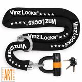 VINZ Locks VINZ Trivor ART 4 Slot - ART4 Approved Motorcycle/Cargo Bike/Bicycle/Boat/Scooter Lock - 3 Keys - 200cm Chain Lock