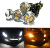 ABC-LED 23MM LED - DUO COLOR - Eagle Eye - amber / wit - Waterproof - aluminium