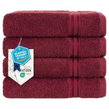 Hammetex Handdoeken 4-delige Set 50x100 cm, 100% Katoen Badstof | OEKO-TEX gecertificeerd, zacht & absorberend, met ophanglus, voor badkamer, gastentoilet, keuken, gym & sport