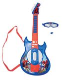 Lexibook Spider-Man K260SPLXB Elektronische gitaar, verlicht met microfoon, bril met microfoon, demosongs, MP3-plug, blauw/rood